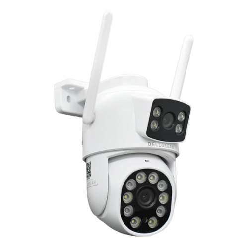 Cámara Exterior Wifi Dellorean Dual 360 Full Hd C/ Alexa